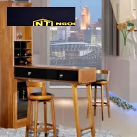 Xưởng Nội Thất NGỌC THỊNH Nhơn Trạch - Biên Hòa - Thiết kế quầy bar ngăn bếp và phòng khách đẹp, giá rẻ năm 2023.